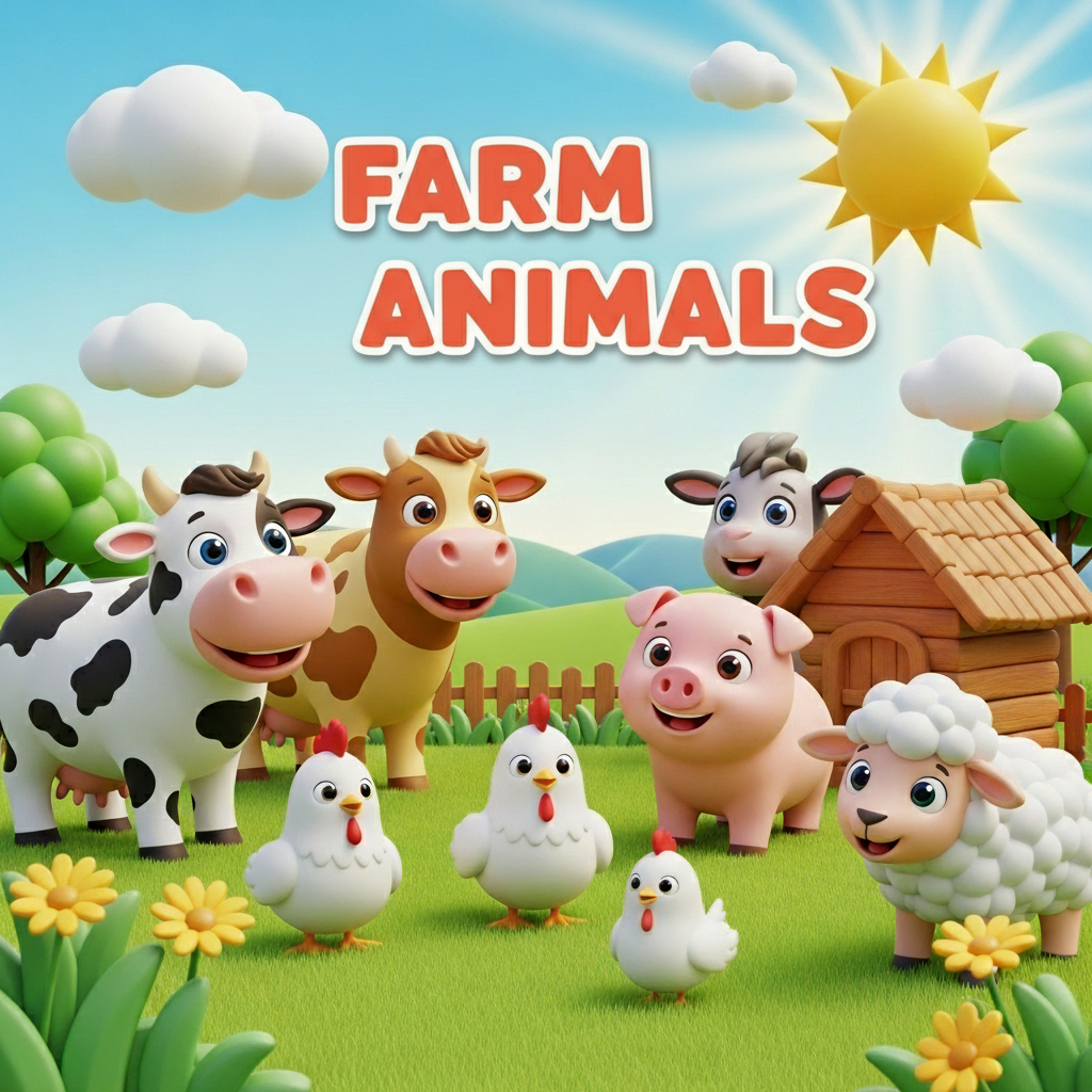 Farm Animals Coloring Book